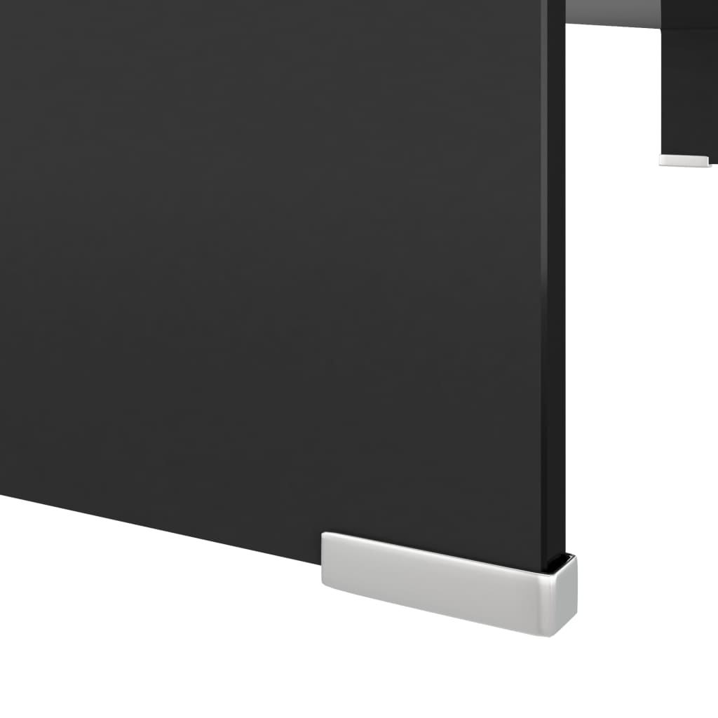 vidaXL Meuble TV/support pour moniteur 100x30x13 cm verre noir