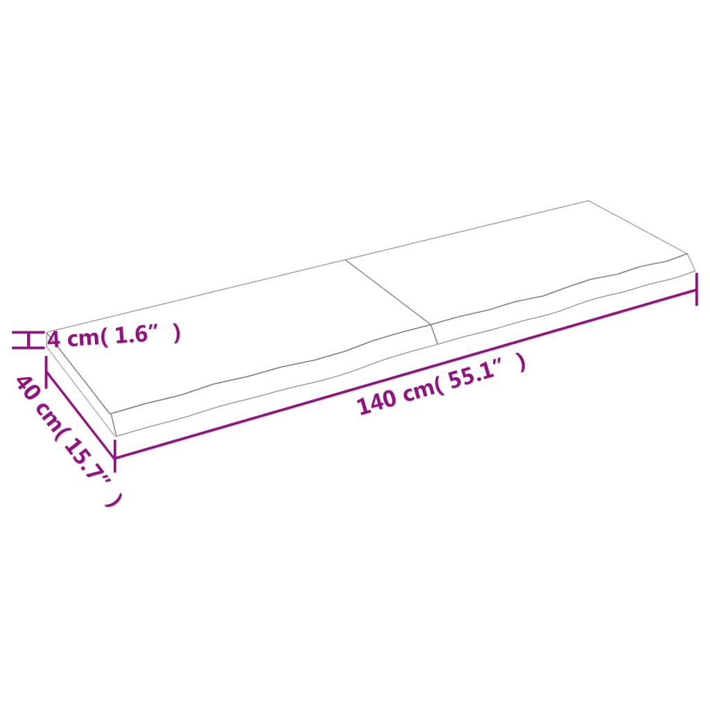 vidaXL Dessus de table marron clair bois chêne massif traité