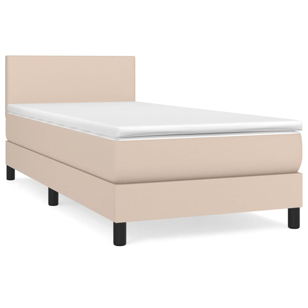 vidaXL Sommier à lattes de lit avec matelas Cappuccino 100x200 cm