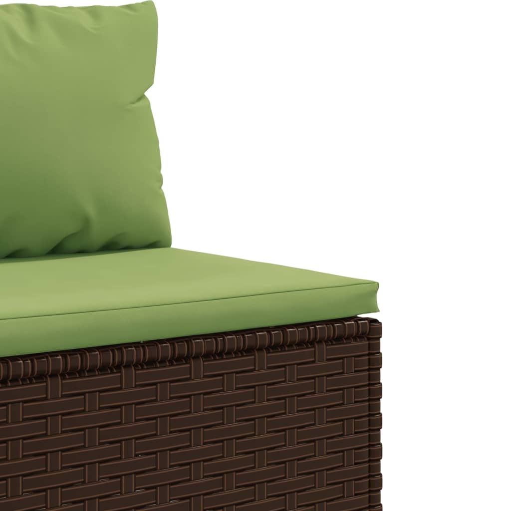 vidaXL Salon de jardin 6 pcs avec coussins Marron Résine tressée