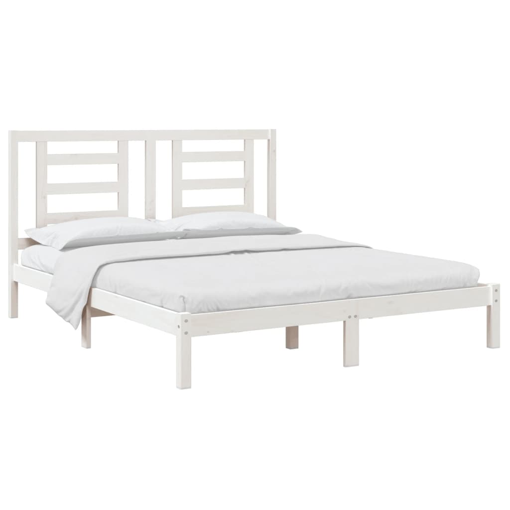 vidaXL Cadre de lit sans matelas blanc 160x200 cm bois de pin massif