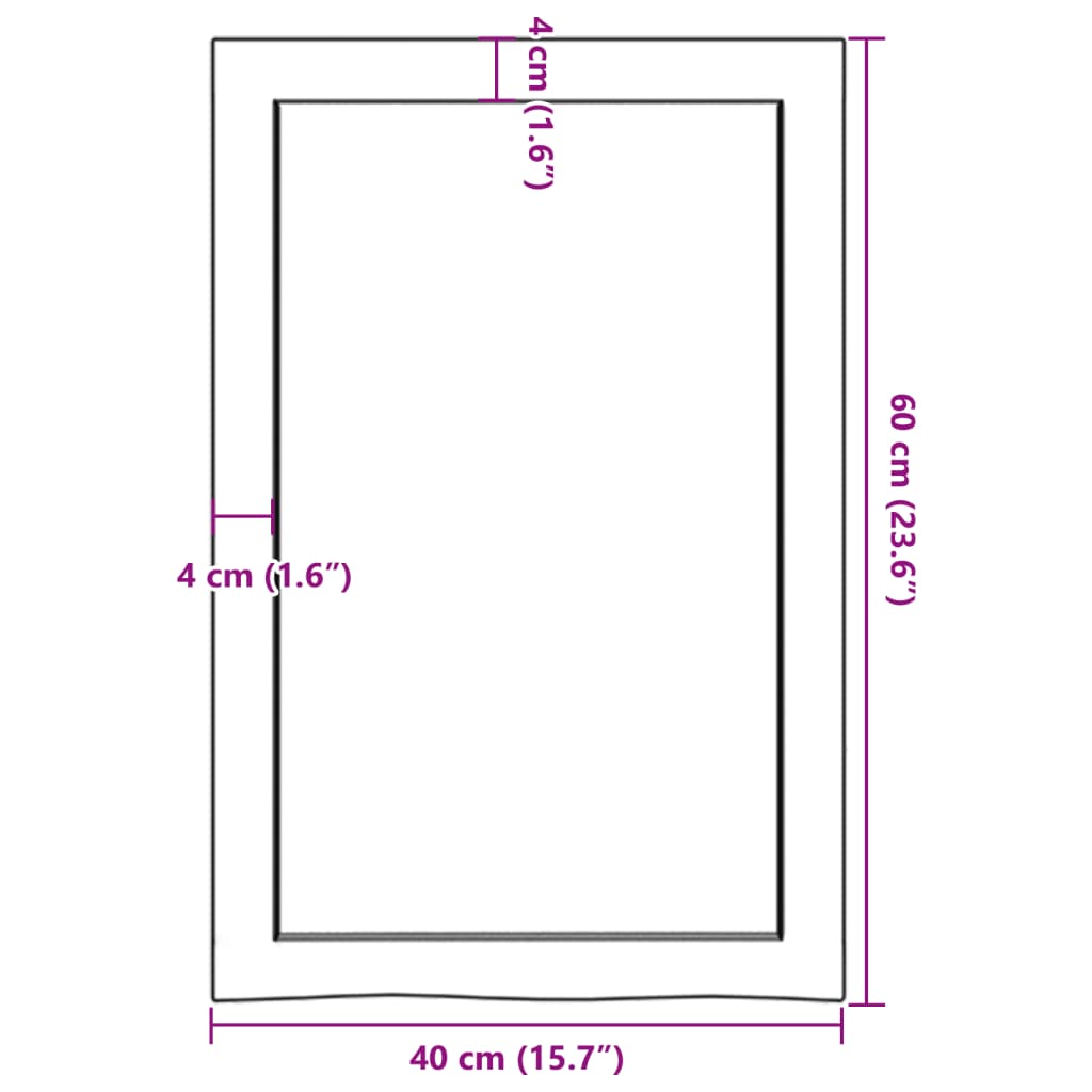 vidaXL Comptoir de salle de bain marron 40x60x(2-4) cm bois traité