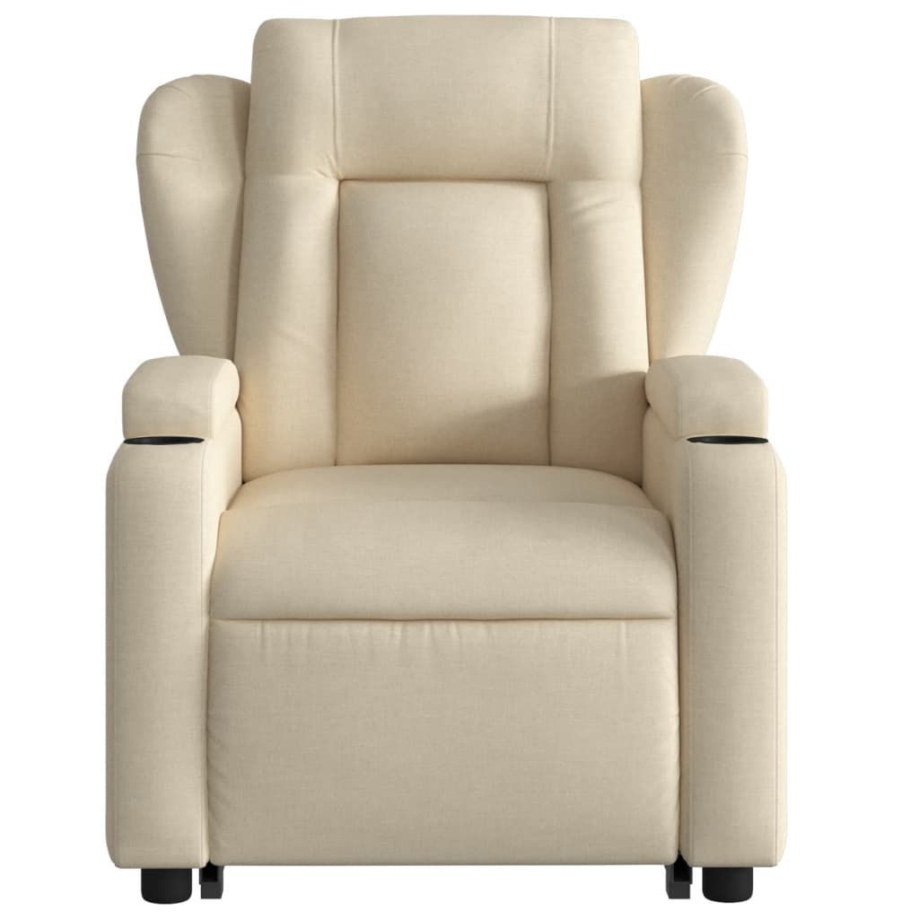 vidaXL Fauteuil inclinable de massage Crème Tissu