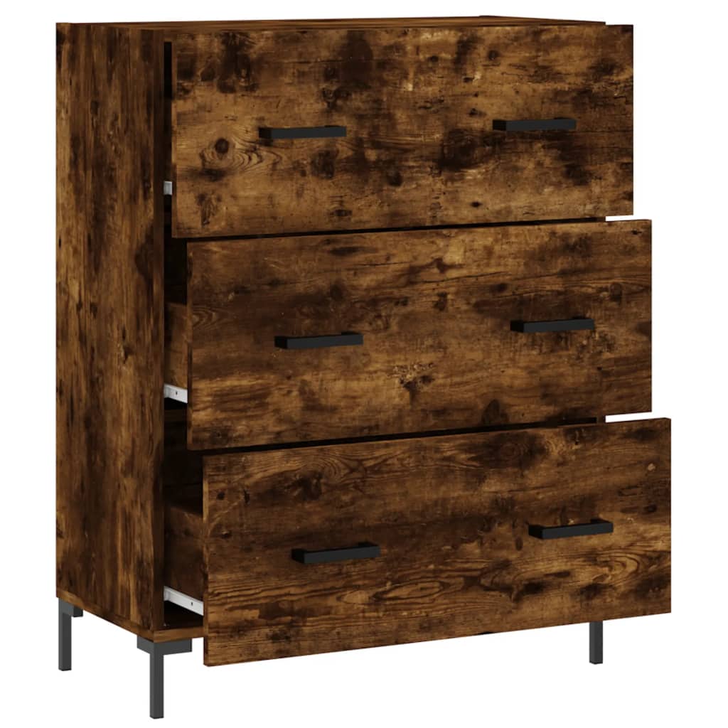 vidaXL Buffet chêne fumé 69,5x34x90 cm bois d'ingénierie