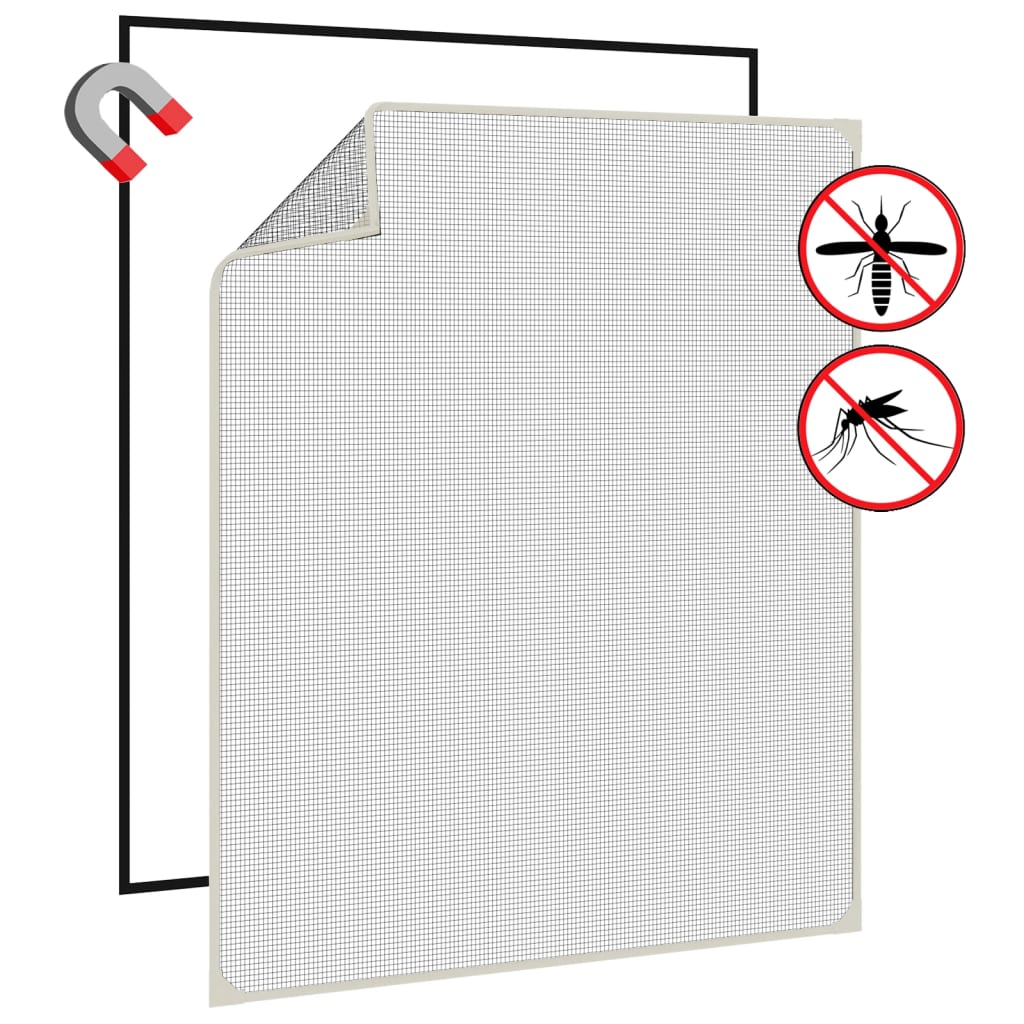 vidaXL Moustiquaire magnétique pour fenêtres blanc 100x120 cm
