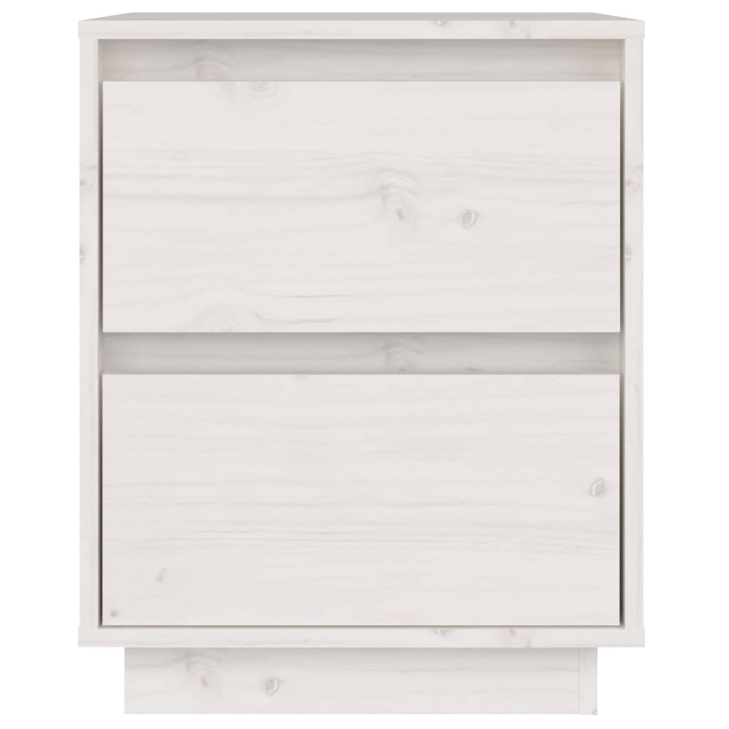 vidaXL Table de chevet Blanc 40x35x50 cm Bois de pin solide