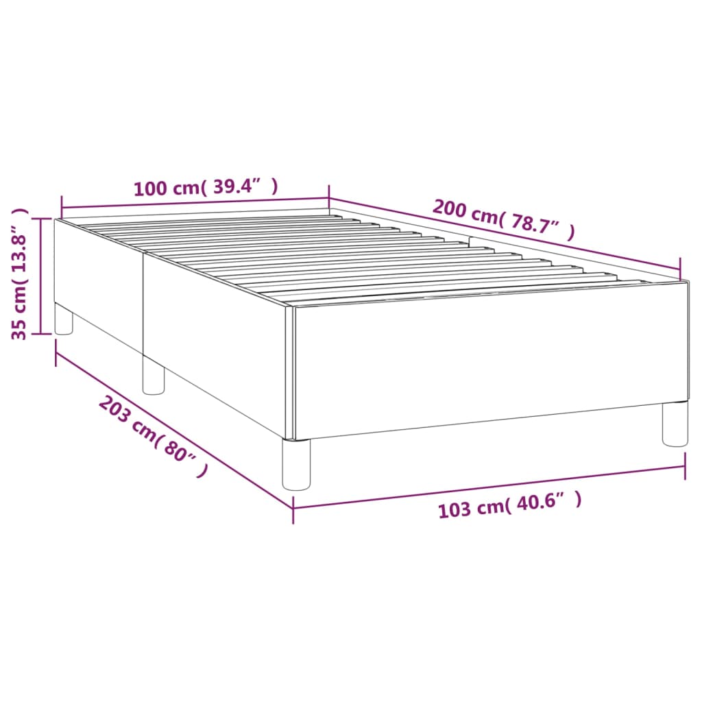 vidaXL Cadre de lit sans matelas gris foncé 100x200 cm tissu