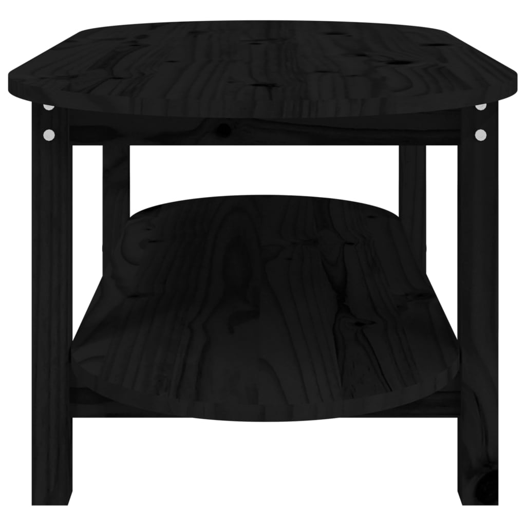 vidaXL Table basse Noir 110x55x45 cm Bois massif de pin