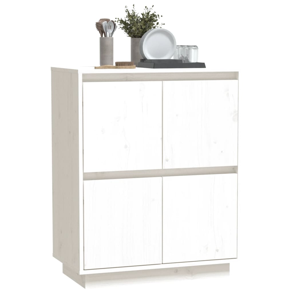 vidaXL Buffet Blanc 60x34x75 cm Bois massif de pin