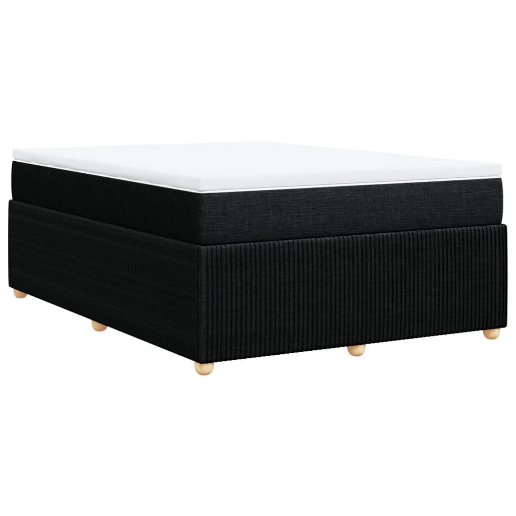 vidaXL Sommier à lattes de lit avec matelas Noir 140x190 cm Tissu