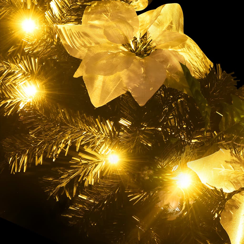 vidaXL Guirlande de Noël avec lumières LED Noir 2,7 m PVC