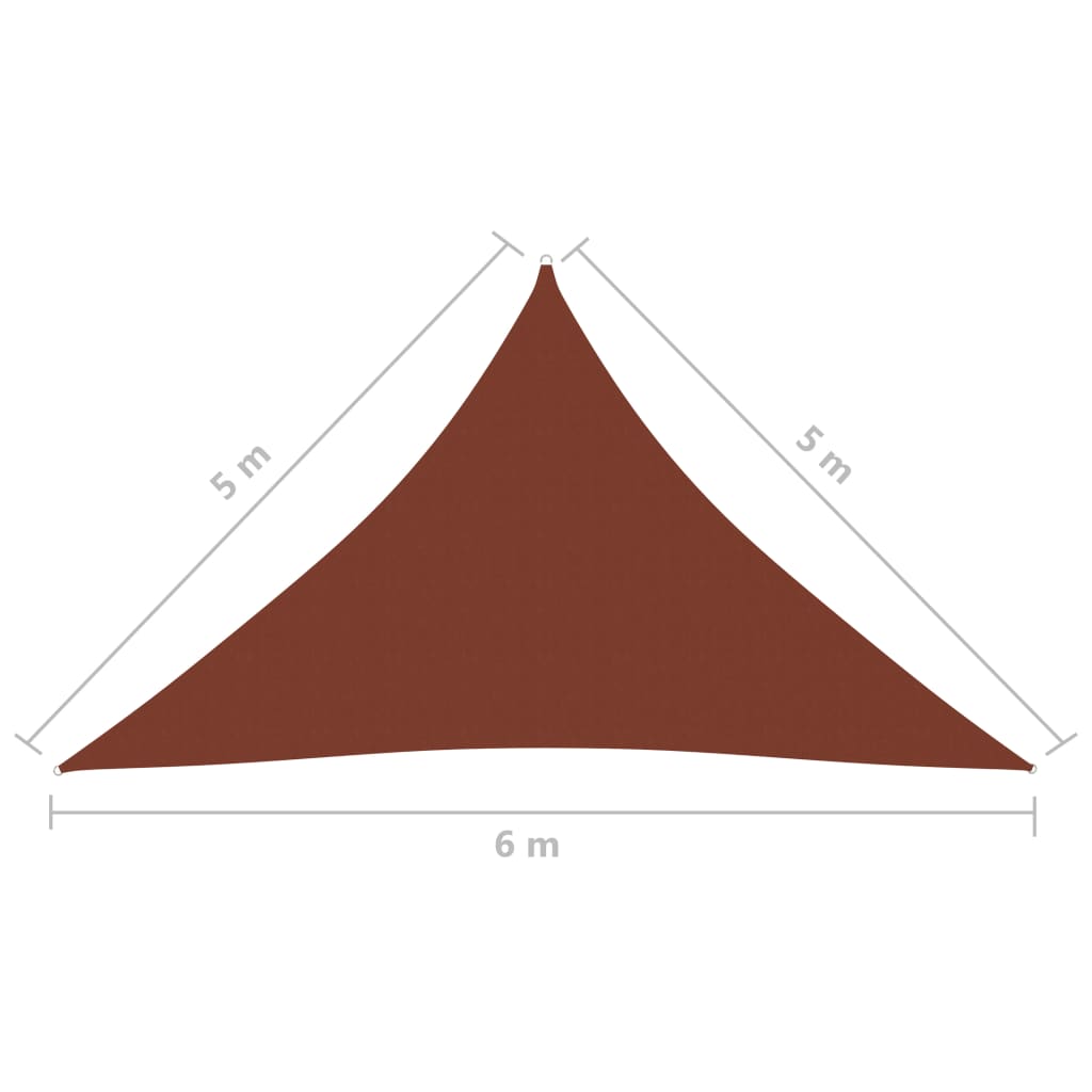 vidaXL Voile de parasol tissu oxford triangulaire 5x5x6 m terre cuite