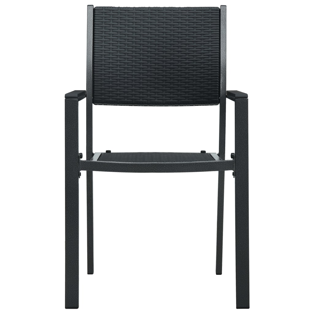 vidaXL Chaises de jardin lot de 2 Noir Plastique Aspect de rotin