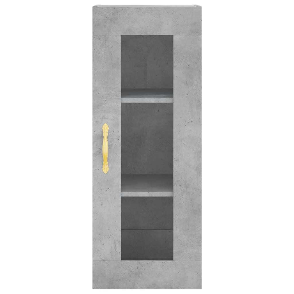 vidaXL Buffet haut Gris béton 34,5x34x180 cm Bois d'ingénierie