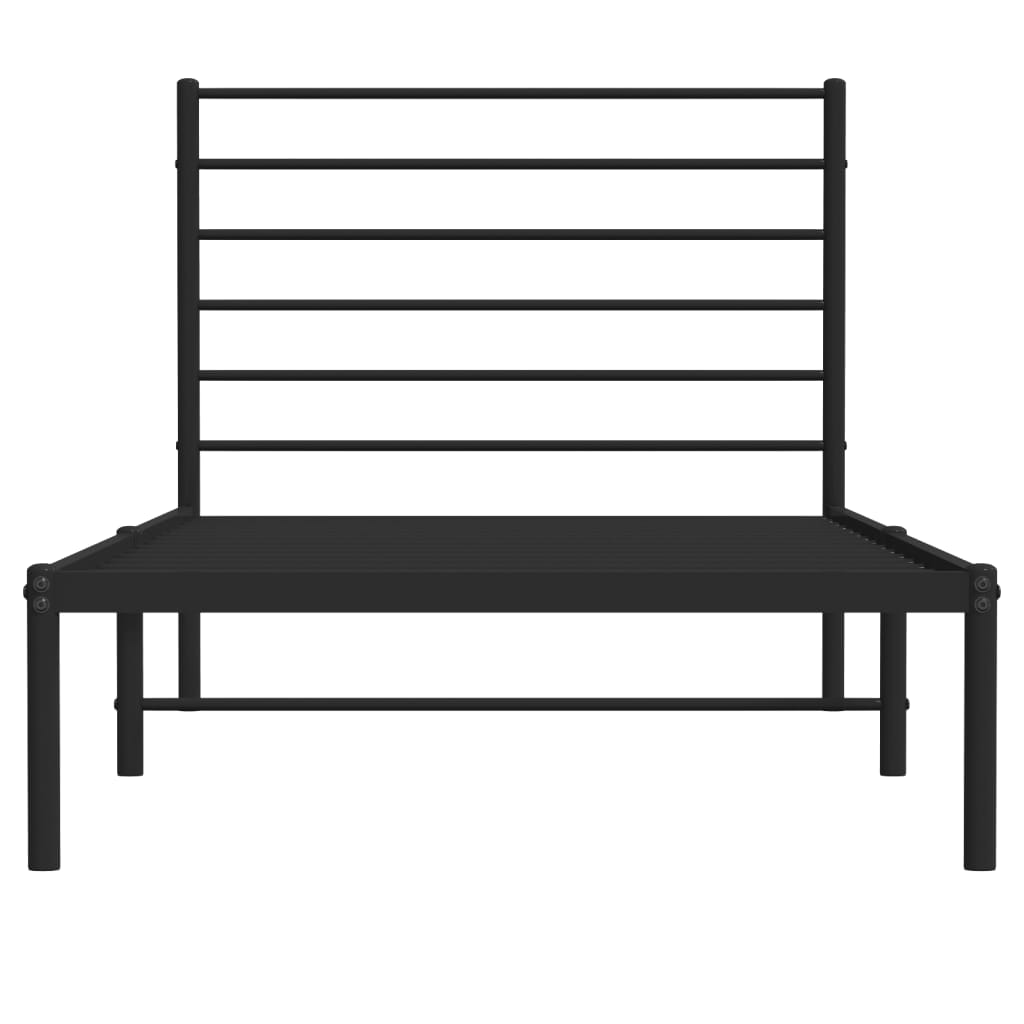 vidaXL Cadre de lit métal sans matelas avec tête de lit noir 100x200cm