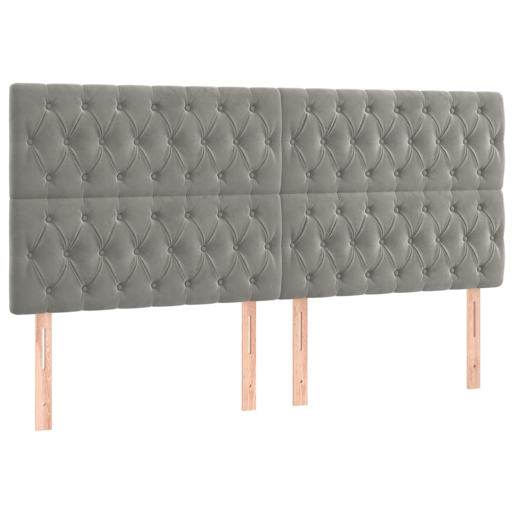 vidaXL Sommier à lattes de lit et matelas Gris clair 180x200cm Velours