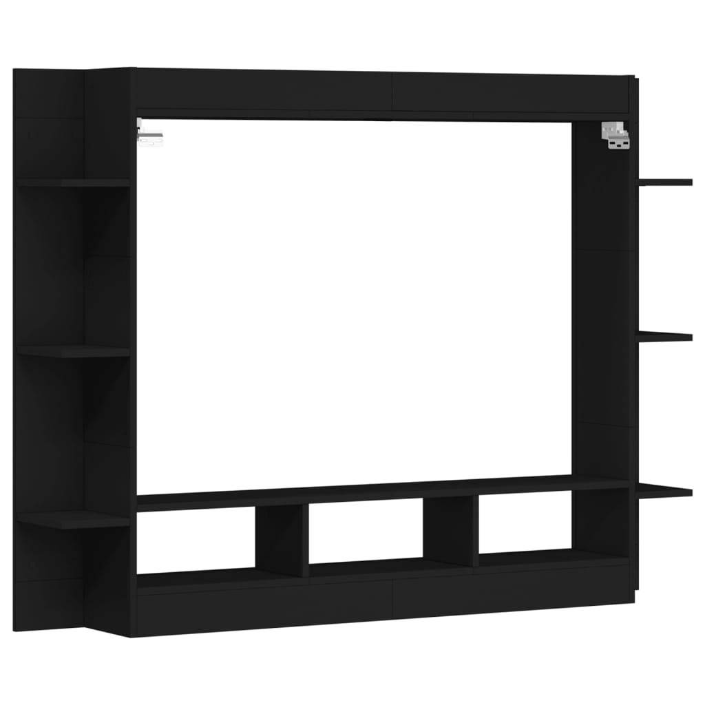 vidaXL Meuble TV noir 152x22x113 cm bois d'ingénierie