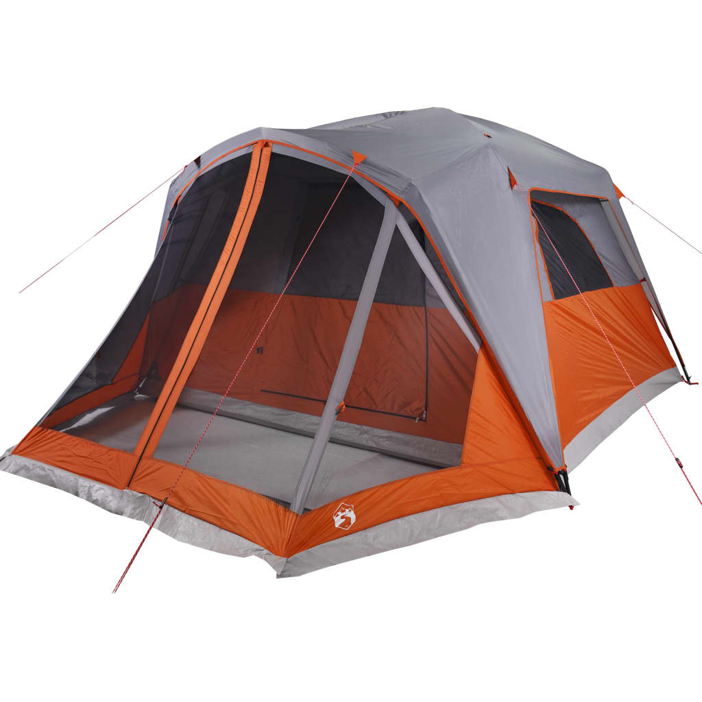 vidaXL Tente familiale et porche 6 personnes gris orange imperméable