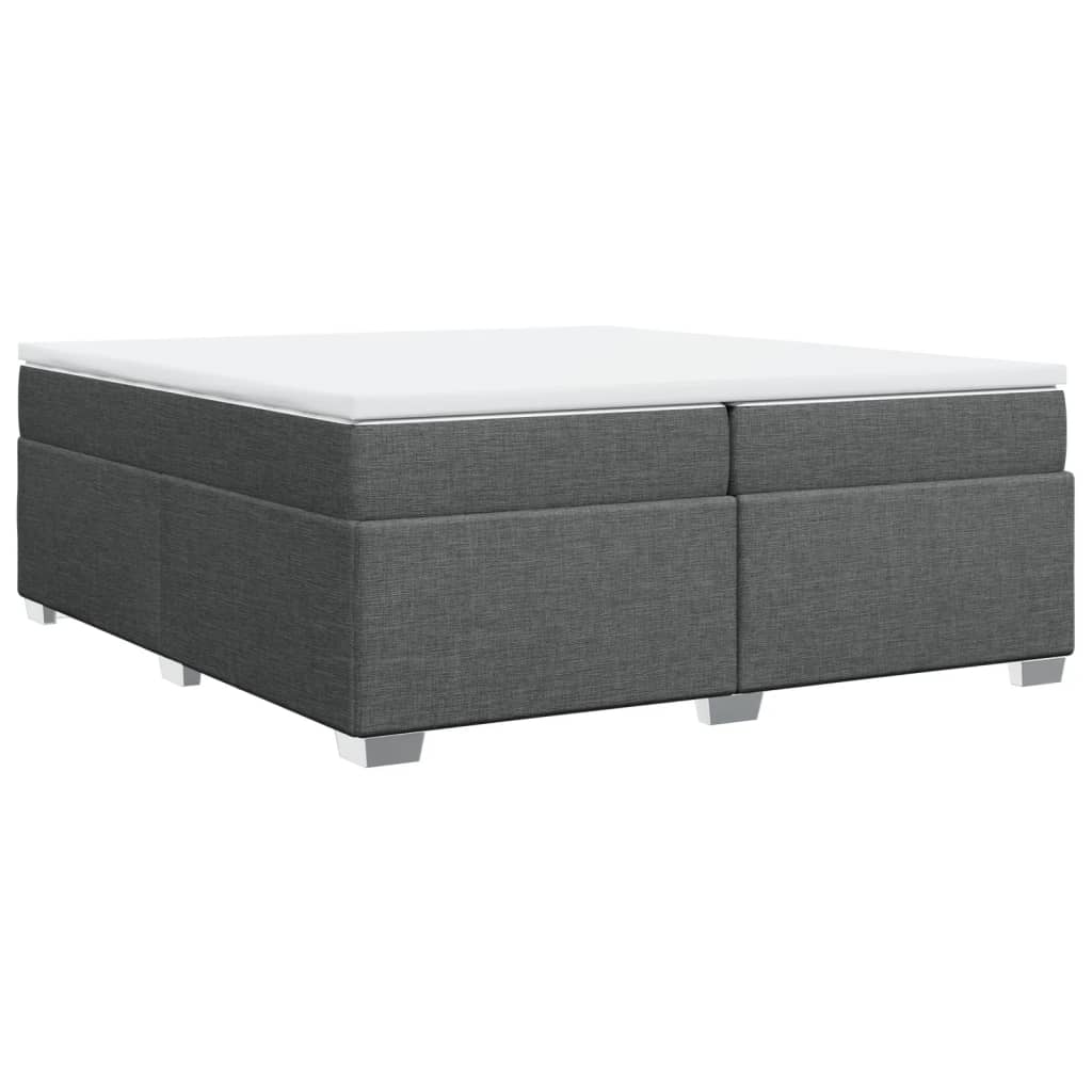 vidaXL Sommier à lattes de lit avec matelas Gris foncé 200x200cm Tissu