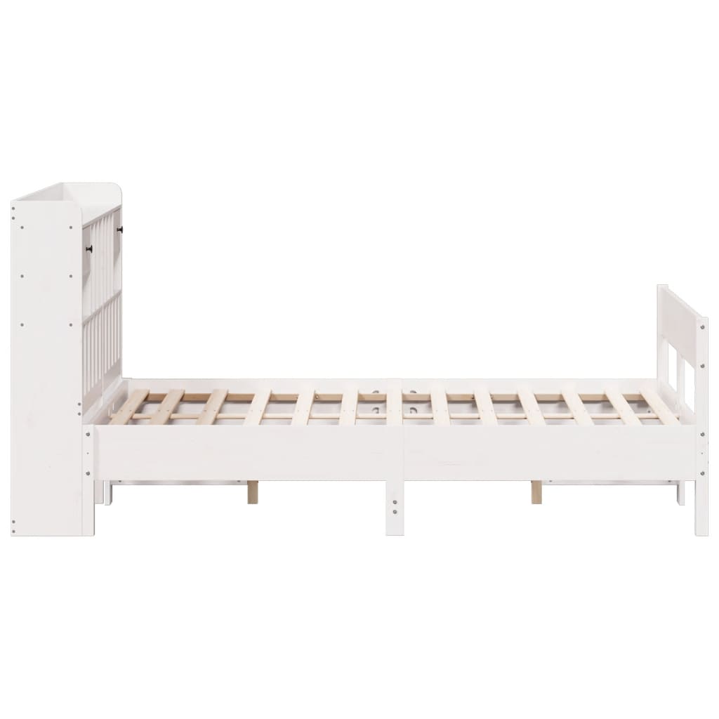 vidaXL Lit bibliothèque sans matelas blanc 120x190 cm bois pin massif