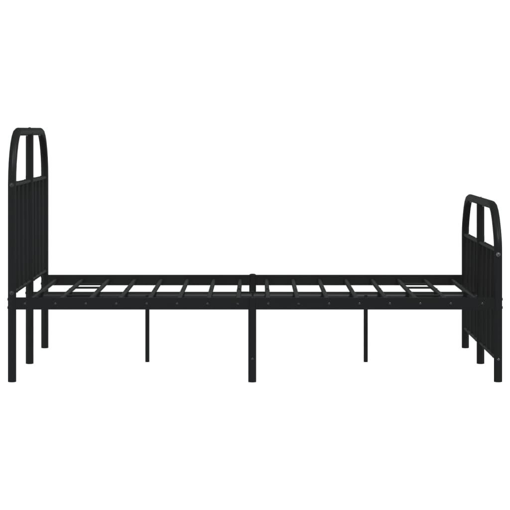 vidaXL Cadre de lit métal sans matelas avec pied de lit noir 120x200cm