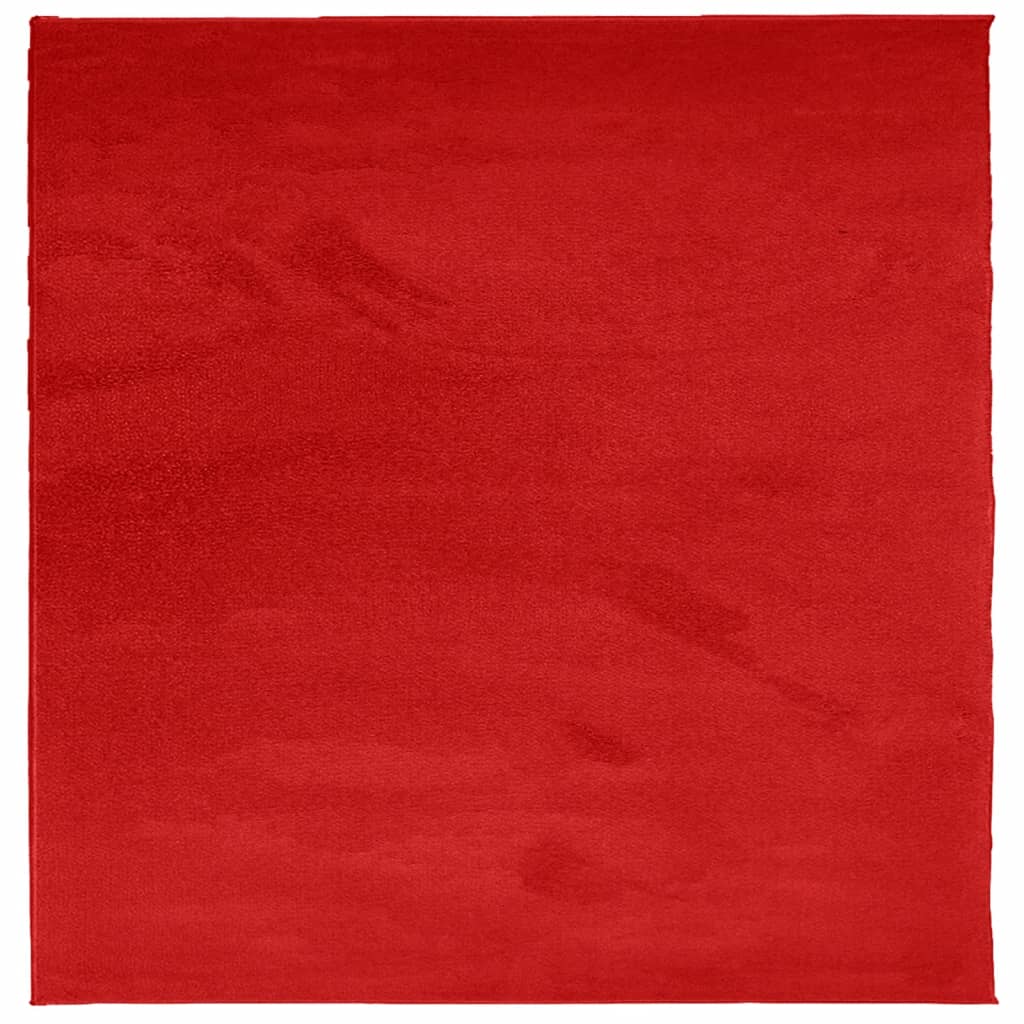 vidaXL Tapis OVIEDO à poils courts rouge 160x160 cm