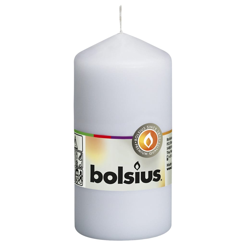 Bolsius Bougies pilier 10 pcs 120x58 mm Blanc
