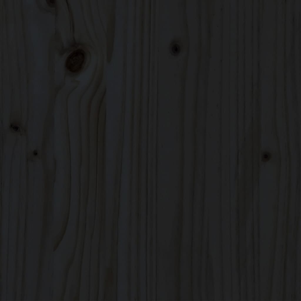 vidaXL Cadre de lit Noir Bois de pin massif 90x200 cm