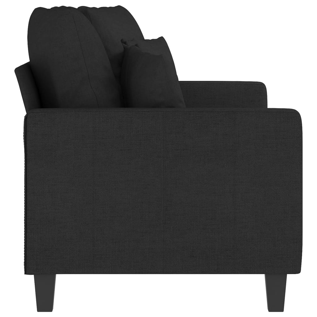 vidaXL Canapé à 2 places Noir 140 cm Tissu