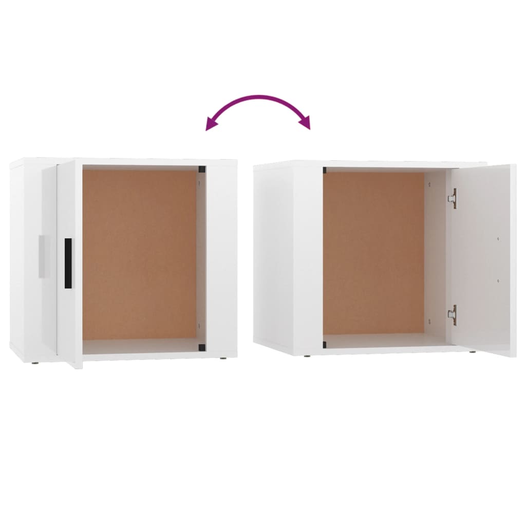 vidaXL Tables de chevet 2 pcs Blanc brillant 50x39x47 cm