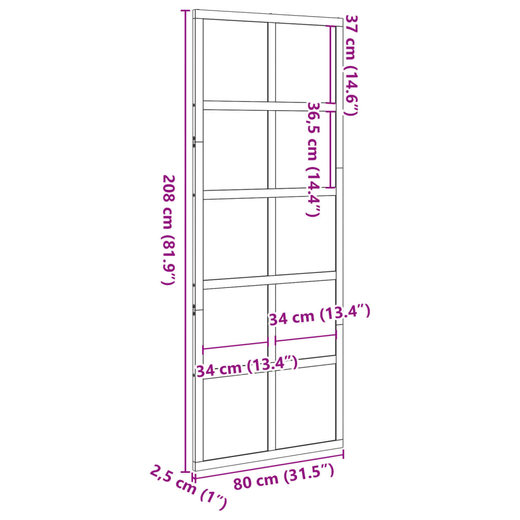 vidaXL Porte de grange 80x208 cm bois massif de pin