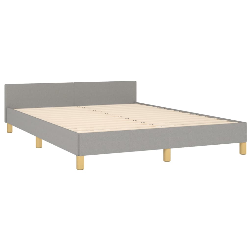 vidaXL Cadre de lit sans matelas gris clair 140x190 cm tissu