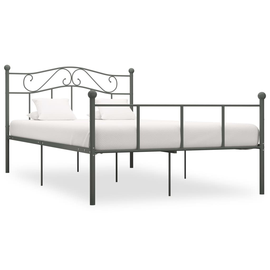 vidaXL Cadre de lit sans matelas gris métal 120x200 cm