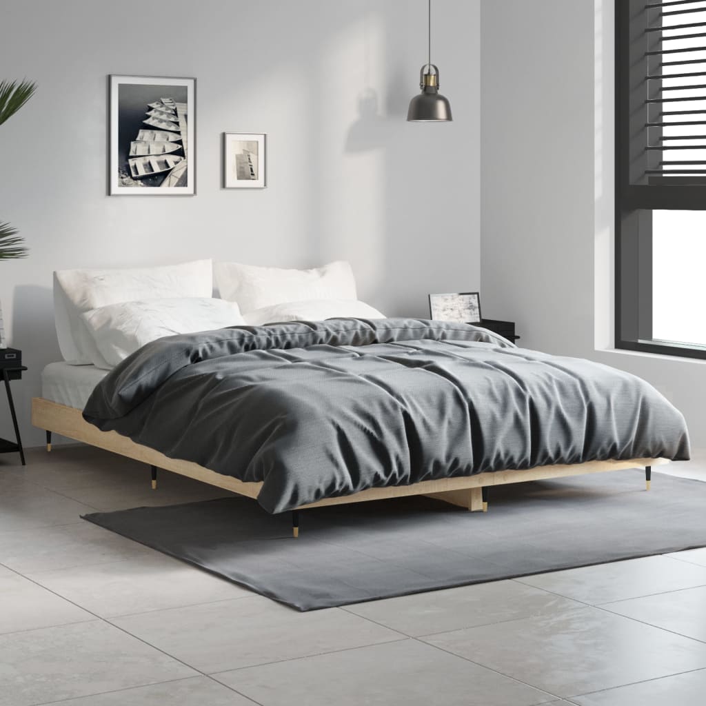 vidaXL Cadre de lit sans matelas chêne sonoma 140x190 cm