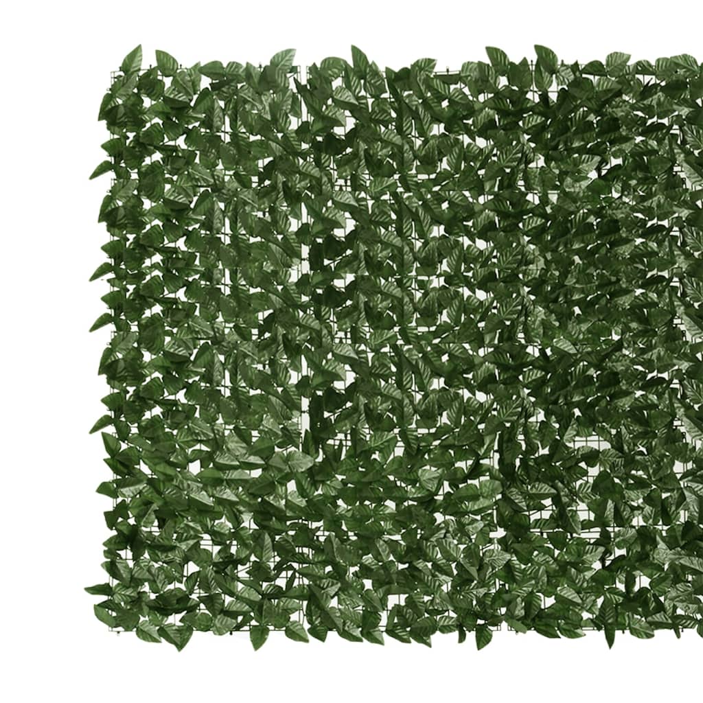vidaXL Écran de balcon avec feuilles vert foncé 600x150 cm