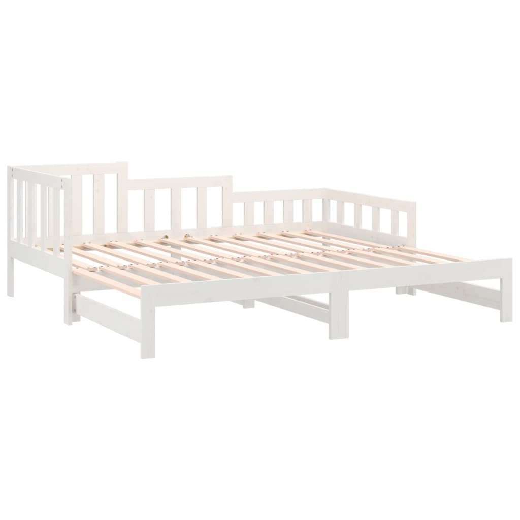 vidaXL Lit coulissant Blanc 2x(90x190) cm Bois de pin massif