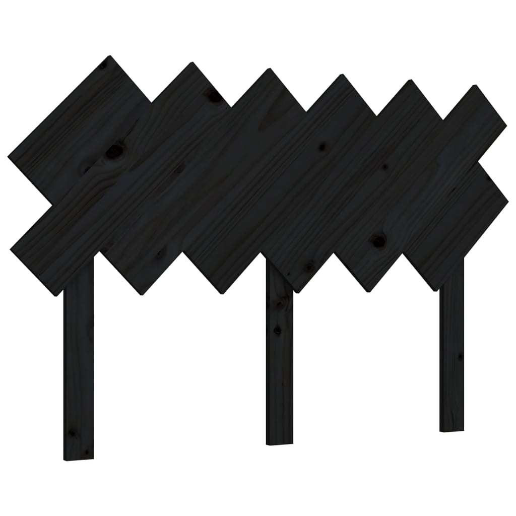 vidaXL Tête de lit Noir 122,5x3x80,5 cm Bois massif de pin