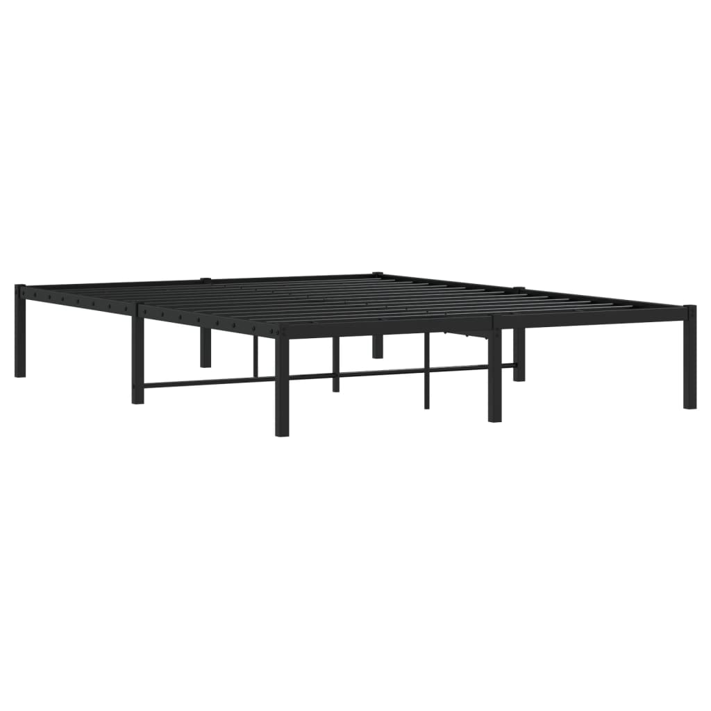 vidaXL Cadre de lit métal sans matelas noir 140x190 cm