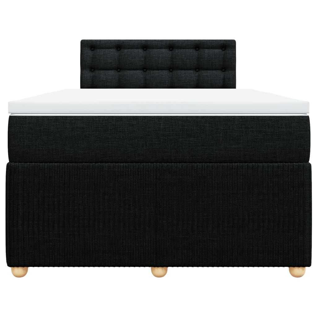 vidaXL Sommier à lattes de lit avec matelas Noir 120x200 cm Tissu