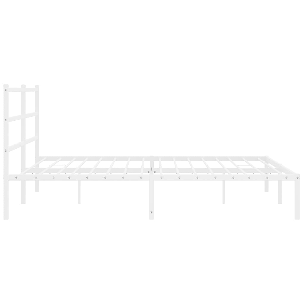 vidaXL Cadre de lit métal sans matelas et tête de lit blanc 193x203 cm