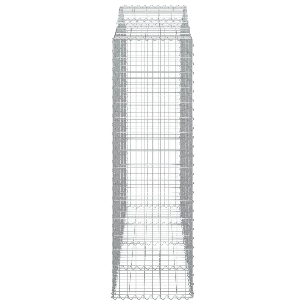 vidaXL Paniers à gabions arqués 3 pcs 200x50x160/180 cm Fer galvanisé