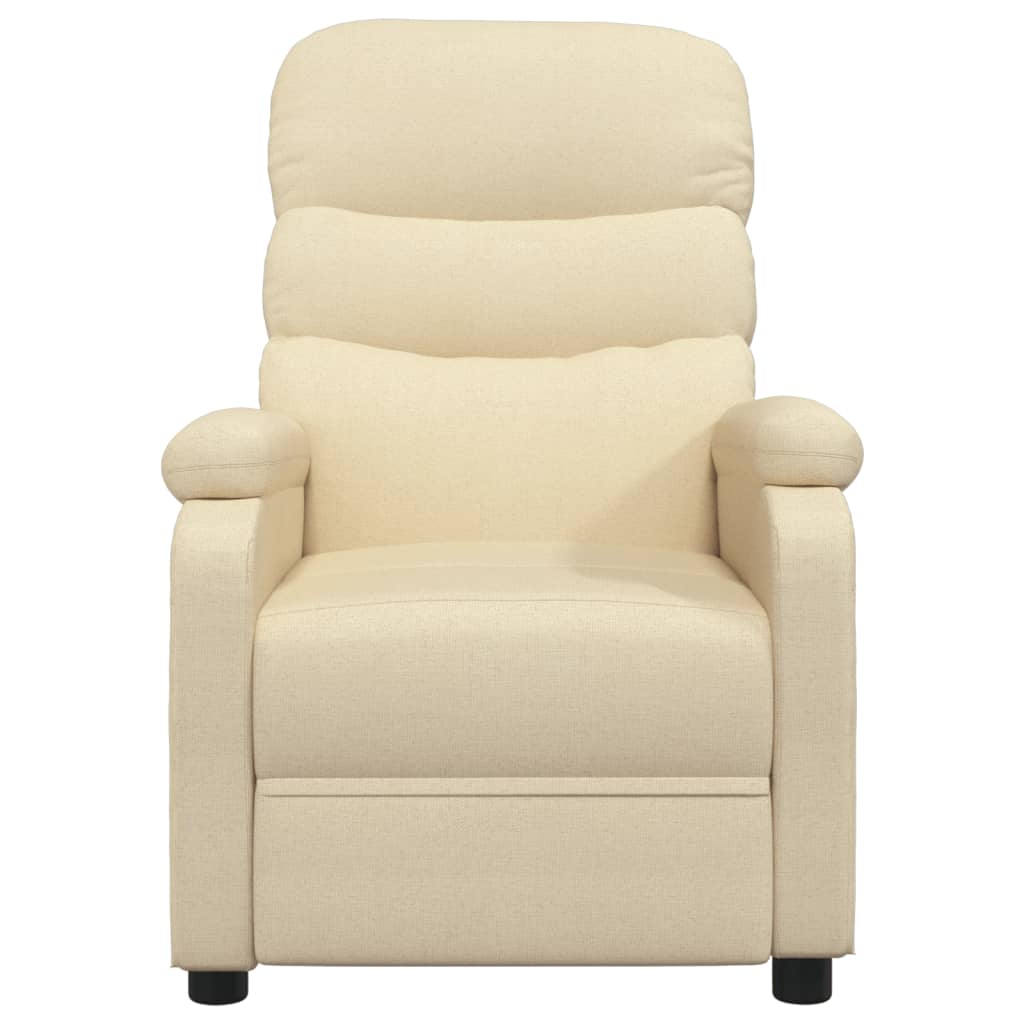 vidaXL Fauteuil inclinable Crème Tissu