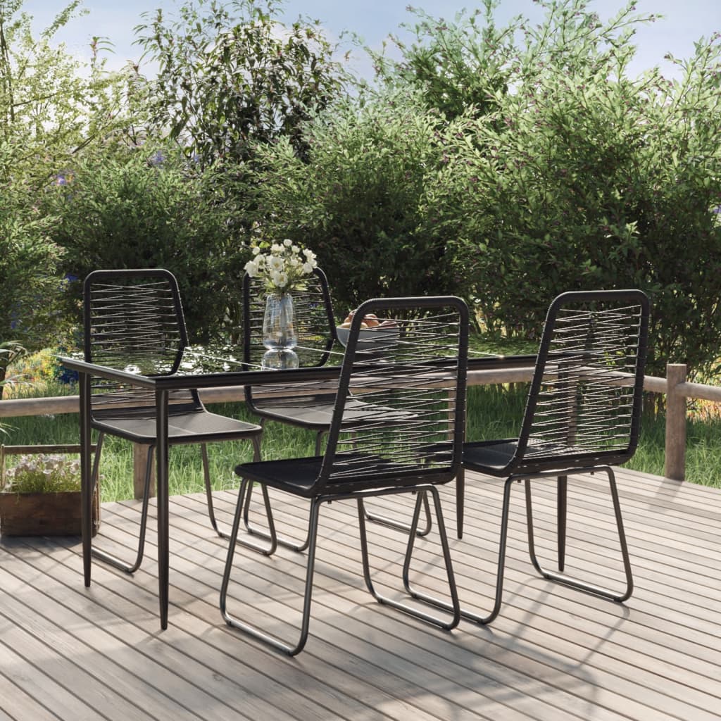 vidaXL Ensemble à manger de jardin 5 pcs Noir