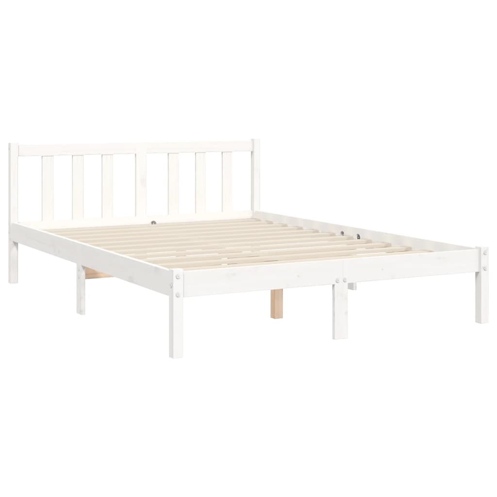 vidaXL Cadre de lit sans matelas blanc bois de pin massif