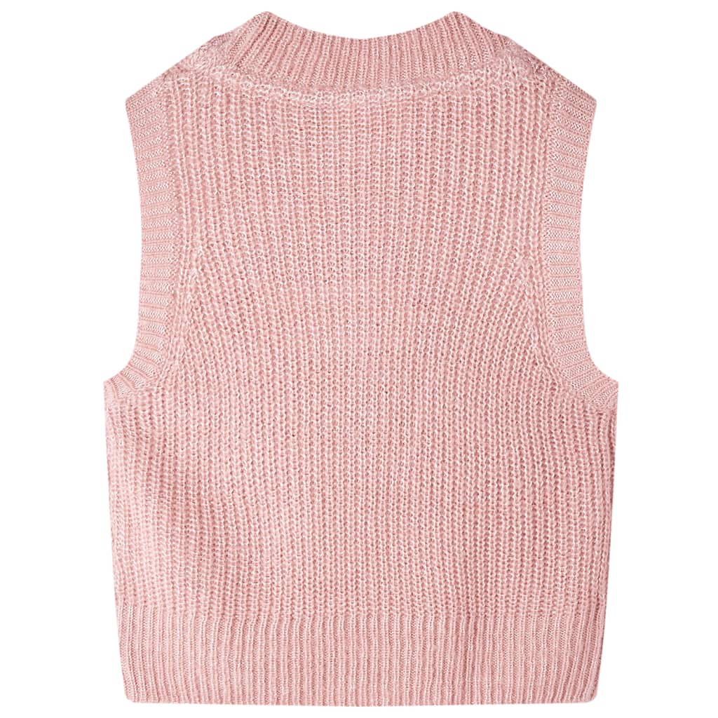 Gilet pull-over tricoté pour enfants rose clair 92