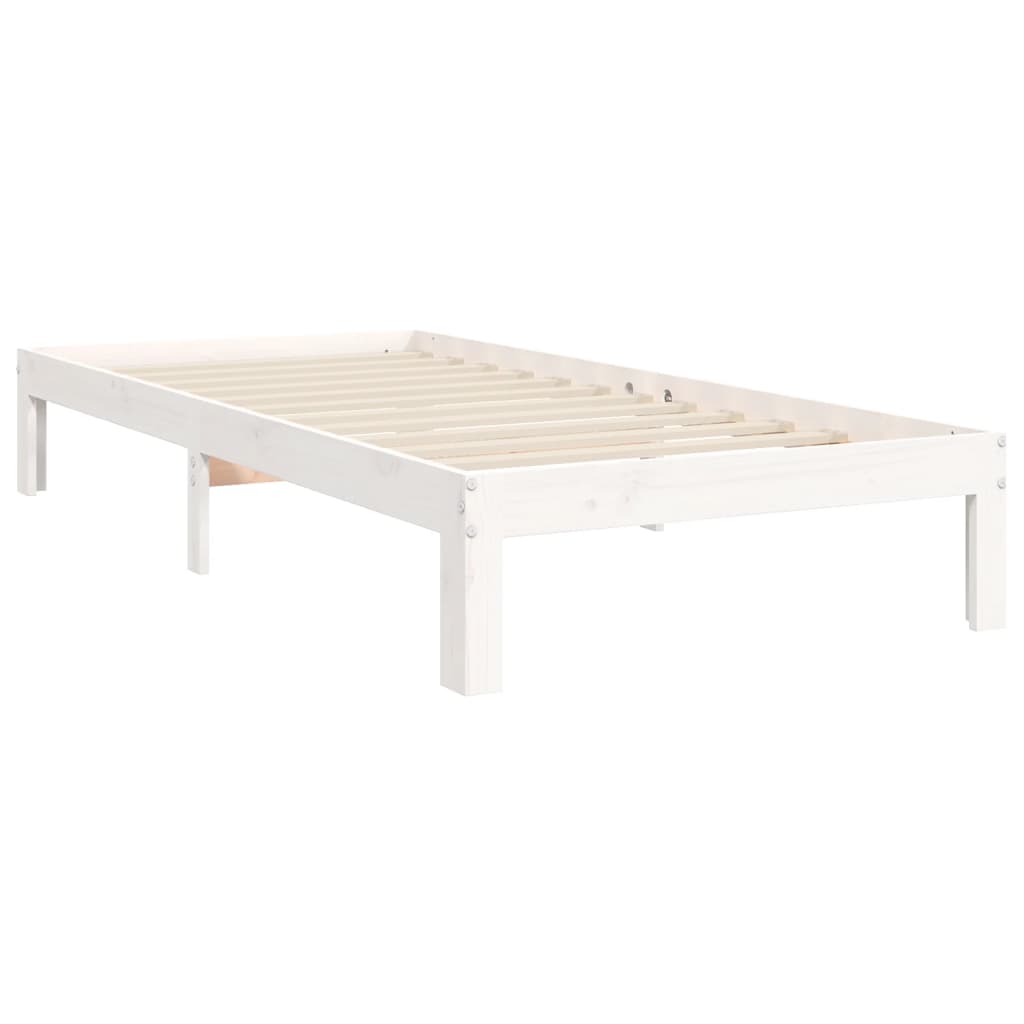 vidaXL Cadre de lit sans matelas blanc 90x200 cm bois de pin massif