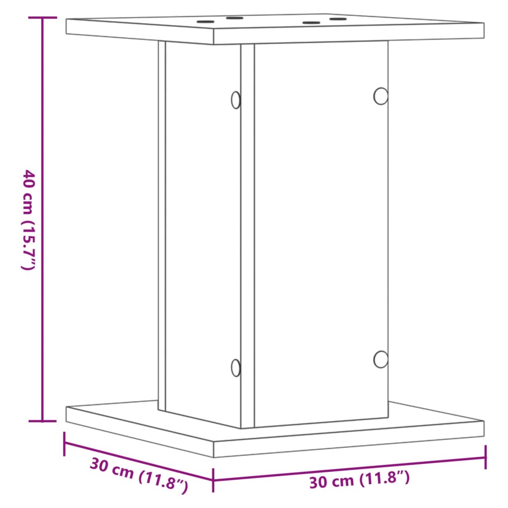 vidaXL Supports de haut-parleurs 2 pcs vieux bois bois d'ingénierie