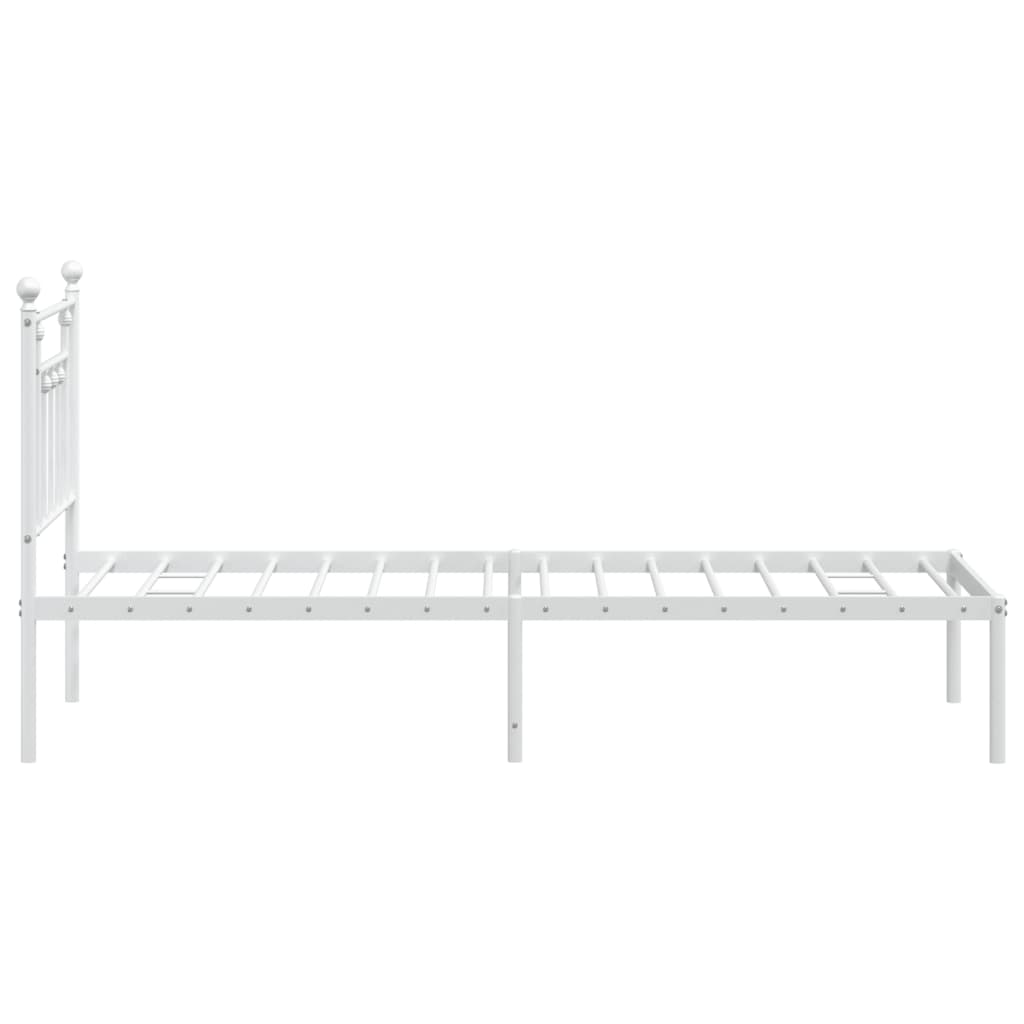 vidaXL Cadre de lit métal sans matelas avec tête de lit blanc 75x190cm