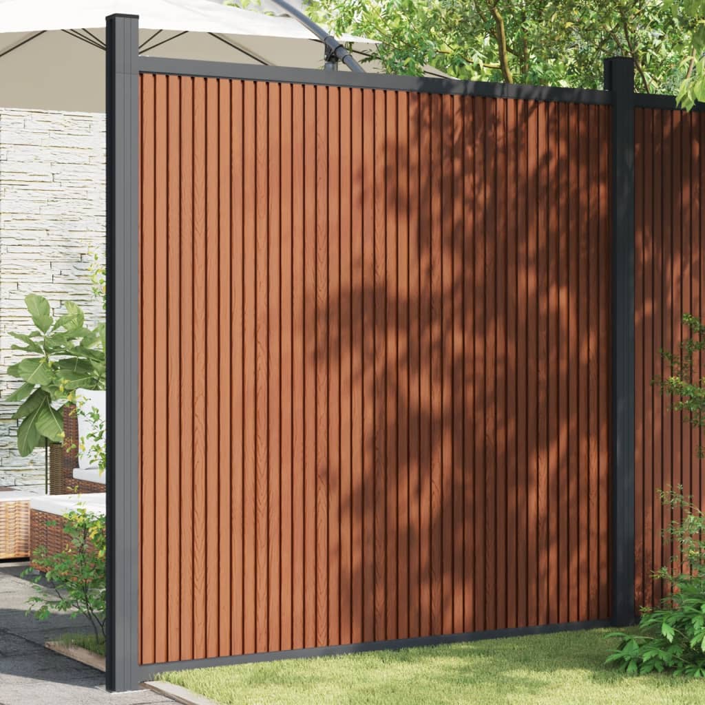 vidaXL Panneau de clôture marron 173x186 cm WPC