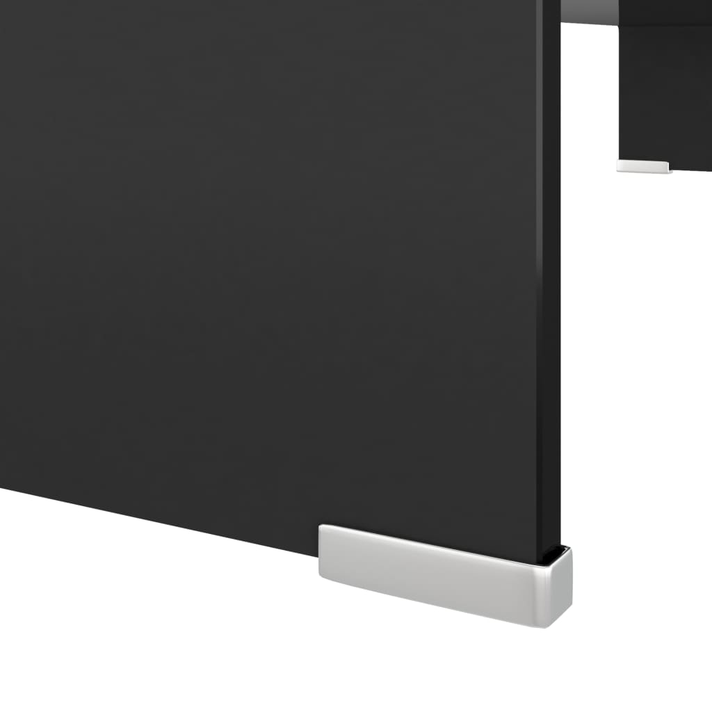 vidaXL Meuble TV/support pour moniteur 90x30x13 cm verre noir